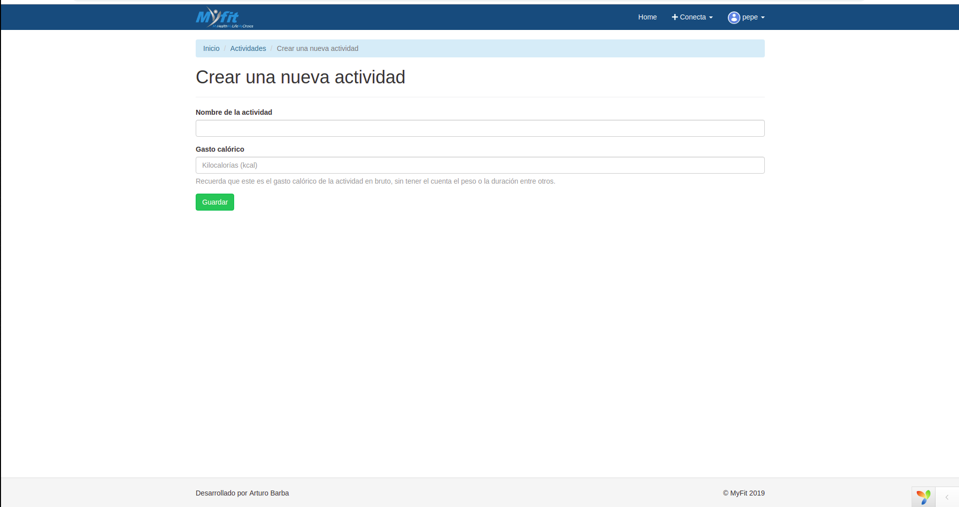 Crear actividad